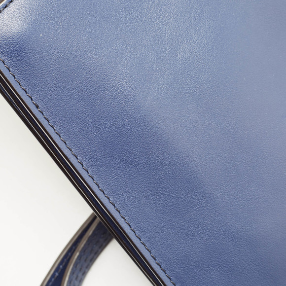 CHLOE Blue Leather and Suede Mini Faye Crossbody Bag - Picture 6 of 8